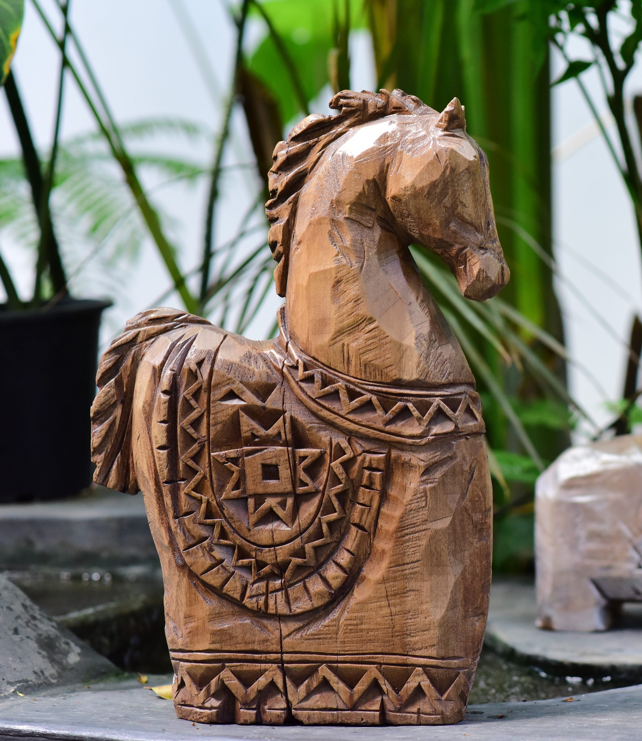 Ngựa Gỗ Decor – Sculpted Motif Horse